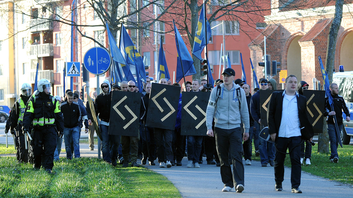 Första maj-demonstration i Jönköping 2013.